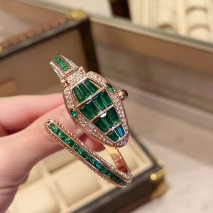 宝格丽-Bvlgari，最新款 Serpenti Misteriosi蛇形手镯腕表 进口石英机芯 手围18Cm以内可以佩戴 其采用的环绕式表链和蛇头造型表盘随即