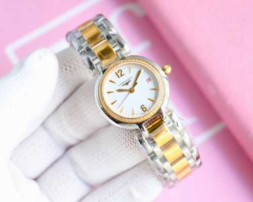 钻100 Longines 浪琴心月系列机械女款 1:1的外观28毫米尺寸.搭配精磨2671全自动机芯.表壳精选精钢材质.表圈独特设计玲珑有致.搭配五链环精钢表