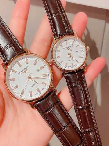 金 钻圈20 浪琴-Longines精品情侣对表携手而来 简约精致 品质精湛 热卖全城 采用进口石英机芯 顶级316精钢表壳 进口小牛皮表带 矿物质超强镜面 男
