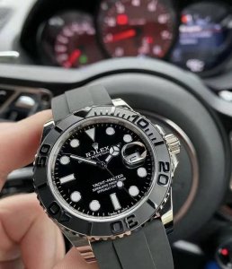 劳力士－Rolex DDD Ym游艇系列－机械腕表 DDD 顶级进口机 DDD 316L精钢壳－防指纹陶瓷圈 DDD 舒适橡胶表带 原装保险扣 DDD 蓝宝石玻
