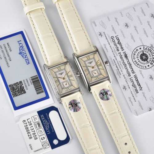 白 金 钻202022新款首发 浪琴-Longines 黛绰维纳系列 三码合一 漆绘罗马数字及时标 蓝钢指针 高端配置 搭配精准石英机芯 拱形镀膜玻璃 316精