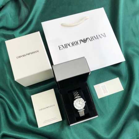 全国联保！！正品！正品！Armani 阿玛尼镶钻钢带女士手表型号ar1908银色，型号ar1909玫瑰金钢带石英表，表盘直径32Mm 316精钢表带，白色贝母表 - 点击图像关闭