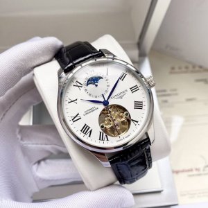 白壳 金壳 简约大气 经典优雅 浪琴-Longines 男士腕表 全自动机械机芯 矿物强化玻璃 316L精钢表壳 真皮表带 时尚设计 商务休闲 尺寸:直径40M