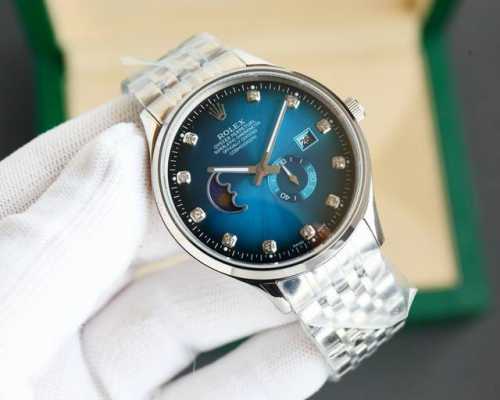 白 -金 钢带+20 劳力士Rolex. 日志系列 采用简洁的2针半布局，9点位置巧妙设计为一枚月牙型的日月星辰，台湾厂J5出品，日月星辰系列，搭载定制版原装进