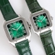 Sj出品 白壳 金壳 Tw 出品-卡地亚 Cartier Santos系列腕表 Af5 可以出Bv包装 技术特点： 1镜面：蓝宝石玻璃表镜十鱼眼玻璃 2表带：精