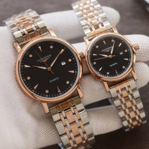金+20钢20 最新款超薄浪琴-Longines 机芯：采用原装进口石英机芯 走时精准 镜面：蓝宝石防刮镜面 材质：精钢表带 直径：男39Mm女28Mm厚度8M