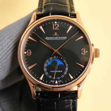 白 玫 满天星月相升级版 Jaeger-Lecoultre Master Ultra Thin Moon积家超薄月相大师系列39Mm腕表，简洁的线条设计，赏心悦 - 点击图像关闭