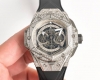 统一价： Hublot 宇舶表 恒宝全新Big Bang Sang Bleu Ii 满天星T钻刺青腕表 再次与知名刺青工作室Sang Bleu合作，推出又款利用
