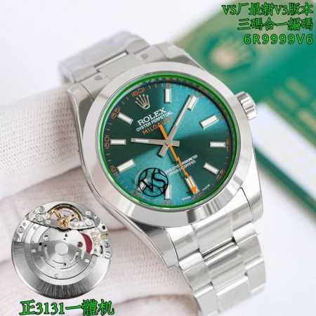 sj出品 Vs日志“闪电”Vs厂，Rolex 劳力士 Milgauss系列 Mk1 三码合一，附带Nfc感应！品质保证！116400闪电针 绿玻璃904L最高版 - 点击图像关闭