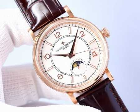 白 金玫 江诗丹顿 Vacheron Constantin 传袭系列男士腕表！全新复杂日月星辰多功能腕表，超强夜光。搭载原装进口2824-2自动上链机械机芯，汇 - 点击图像关闭