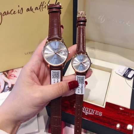 1314 一生一世 品牌: 浪琴类型：情侣对表 表带：牛皮表带，原装表扣。机芯：进口超薄石英机芯 精准走时 岁月无痕 真爱无价 谐美不朽 见证爱忆尺寸：男40M - 点击图像关闭