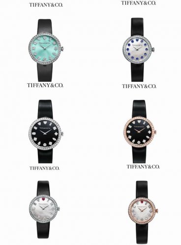 玫+20 升级版无法抗拒的Tiffany蒂芙尼 永恒无始无终，唯有此时此刻 这款腕表的表盘设计灵感源自20世纪六七十年代的一系列蒂芙尼复古广告，每个时标分别镶嵌