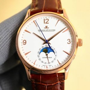 白 玫 满天星月相升级版 Jaeger-Lecoultre Master Ultra Thin Moon积家超薄月相大师系列39Mm腕表，简洁的线条设计，赏心悦