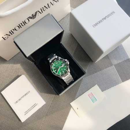 支持香港、美国直邮 正品？正品！配联保卡全国联保！ Emporio Armani 阿玛尼2021新款商务休闲欧美简约大气石英钢带男士腕表 Ar11338，潜水运 - 点击图像关闭