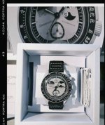 Swatch斯沃琪 X欧米茄 Bioceramic Moonswatch 系列 石英机芯 30米防水 男表 瑞表 42Mm 黑色表盘 植物陶瓷表壳 尼龙表带