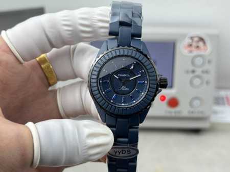 蓝陶瓷香奈儿J12 33 透底机械，全蓝陶瓷工艺！少量到货 - 点击图像关闭