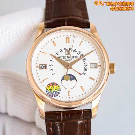 Gr新品，最高版本，配重版本，特惠，原装重量，百达翡丽 古典超级复杂多功能5496R万年历系列腕表，儒雅而至！1 精彩细节与优点 此腕表尺寸40Mm合理的尺寸和 - 点击图像关闭