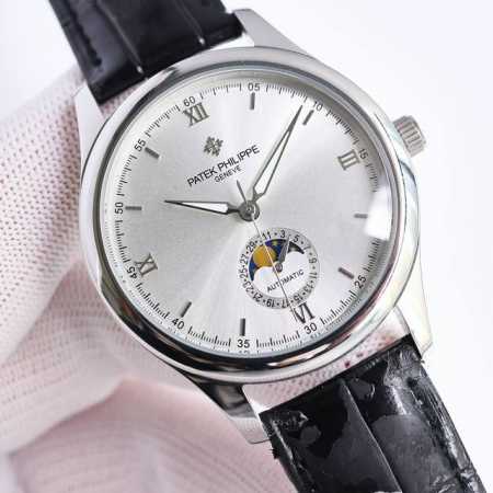 顶级复刻 白壳 金壳 爆款升级 Pp 百达翡丽 R81 Patek Philippe 男士腕表 腕表月相系列,秉持了百达翡丽的一贯传统，更唯美的结合了6字位日历 - 点击图像关闭