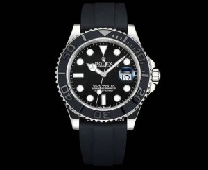 新版大货出Jvs游艇名仕Yacht-Master 42Mm 。正品开模，双向旋转外圈，不再松松垮垮，力度手感正品调教；亚洲手腕尺寸橡胶胶带按正品工艺包覆金属片，