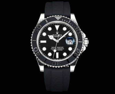 新版大货出Jvs游艇名仕Yacht-Master 42Mm 。正品开模，双向旋转外圈，不再松松垮垮，力度手感正品调教；亚洲手腕尺寸橡胶胶带按正品工艺包覆金属片，