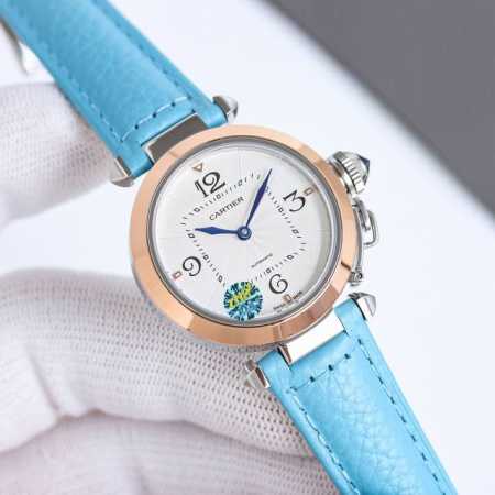 皮带：白壳 金壳 钻50 钢带：白壳 间金玫1000 全金玫1370 钻50 女表特别推荐：新款卡地亚 经典永不落幕之水壶卡帕莎系列！水壶把头锁精巧别致，意大利 - 点击图像关闭