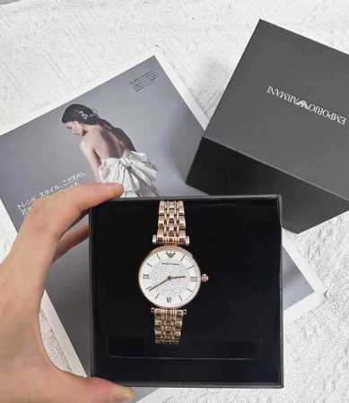 Emporio Armani阿玛尼 满天星系列 腕表 石英机芯 钢表带 白色表盘 女表 镶钻潮流时尚 - 点击图像关闭