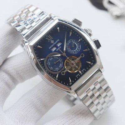 白 金 品牌：百达翡丽-patek philippe 类型：男士腕表 壳套：顶级版316精钢L 表带：进口小牛皮 316精钢表带 机芯：全自动进口机械机芯 镜面