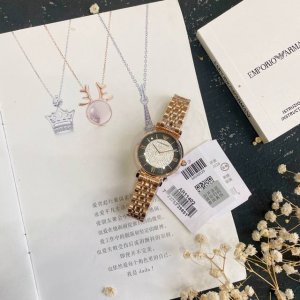 支持香港、美国直邮 正品？正品！配联保卡全国联保！阿玛尼女表ar11402 设计轻奢雅致，优雅本真，全钢色休闲百搭，灵动两针 ，精致表冠 ，满天星水钻表盘闪耀夺