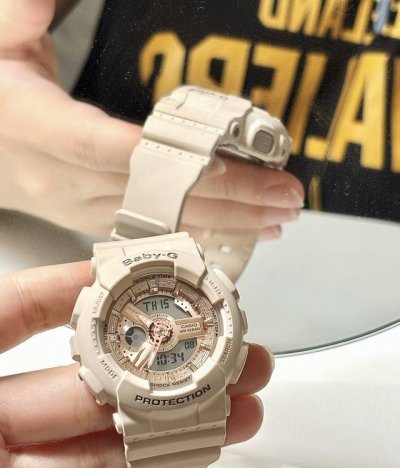 Casio卡西欧 Baby-G Baby-G系列 100 米防水 石英机芯 树脂表带 日韩表 女表 灰色表盘