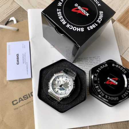 金属款！卡西欧Casio官网新款上市！Ga 0 Gshock农家橡树Y ，别具一格的八角形表款，具有防震、倒计时、秒表、Led照明、世界时间、全自动日历、每日闹 - 点击图像关闭