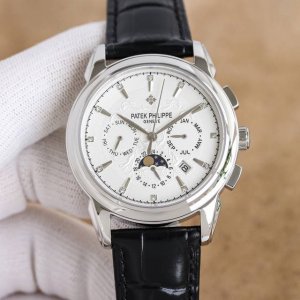 白 金 大厂品质，高端系列！新款 百达翡丽复杂功能计时系列上市 Patek Philippe 贵族的艺术品！ 升级版改进：壳身比旧版本更薄、玻璃升级耐磨抗摔、比