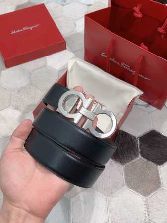 特 Salvatore Ferragamo菲拉格慕 3.5Cm高级定制款男士皮带 自行选择搭配 双面头层牛皮，真材实料 很有质感 时尚经典不失风范 可自行裁剪. - 点击图像关闭