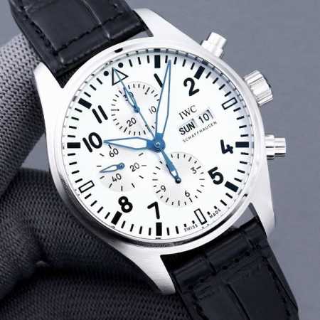 统一 Iws Factory2025墙裂推荐经典臻品升级V2版驰骋高空 分秒必“真”万国Iwc3777飞行员计时系列，机芯同步原装，表针尾部微微弯曲，双面防眩晕 - 点击图像关闭