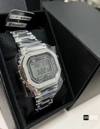 吴建豪同款 Casio 卡西欧 G-Shock 复古小方块小银砖 防震防水 六局电波蓝牙连接 太阳能动力运动 小方块 日韩表 男表 银色 Gmw-B5000D- - 点击图像关闭