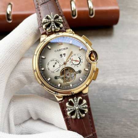 白 -金 卡地亚-Cartier 精品男士腕表 全新多功能设计 尊贵大气 绅士风范 卓越品质 热卖全城 采用全自动机械机芯 顶级316精钢表壳 进口小牛皮表带 - 点击图像关闭