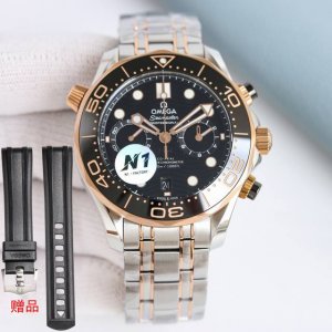 白钢 -间玫 全玫瑰金胶带: N1Factory新品 独具匠心 购买钢带款送胶带扣一副 欧米茄全新海马300米44Mm计时腕表 N1Factory1-1独家自主