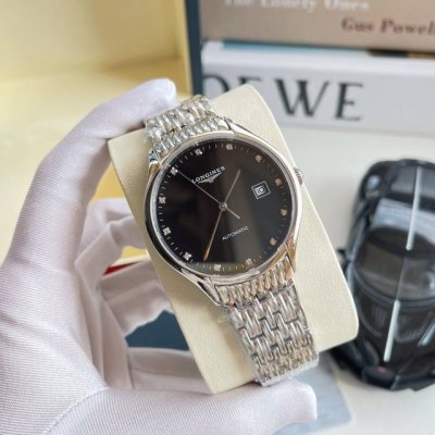 钢带20 金20 简约爆款 品牌 浪琴-Longines 型号 律雅系列士男机械腕表 机芯 搭载全自动机械机芯 玻璃 矿物质玻璃镜面 表壳 316精表钢壳 超纤