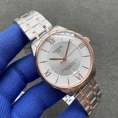 白壳 玫 ,皮钢同价]原单品质 Tissot 天梭 杜鲁尔系列 经典t099.407.1 48.00 杜鲁尔自动机械表，黄晓明同款 原厂配件搭载2824机芯。蓝 - 点击图像关闭