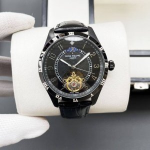 百达翡丽-Patek Philippe精品男士腕表 尊贵大气 绅士风范 高端矿物质防刮镜面玻璃 耐磨316L精钢表壳 耐磨进口小牛皮表带 全自动进口机械机芯尺寸