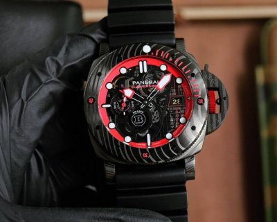 v7沛纳海新款Submersible Bmg-Tech ─ 47毫米潜行系列劲爆镂空腕表搭配原装进口2555全自动机械机芯以沛纳海全新材质Bmg-Tech材质打