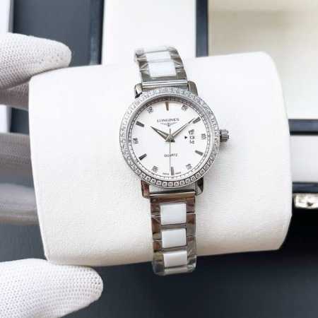 白皮 钢210金20陶20浪琴-Longines 原装进口石英机芯 小秒设计 蓝宝石玻璃 316L精钢表壳 直径女29Mm 厚8Mm如果今天的阳光停止了它耀眼的 - 点击图像关闭