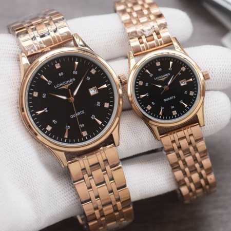 玫+20 钢带20 最新款超薄浪琴-Longines 机芯：采用原装进口石英机芯 走时精准 镜面：蓝宝石防刮镜面 材质：精钢表带 直径：男39Mm女28Mm厚度 - 点击图像关闭