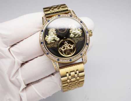 白钢 . 金20. 全新升级 钻圈版 Vacheron Constantin 江诗丹顿 Traditionnelle Tourbillon Qilin 陀飞轮腕 - 点击图像关闭