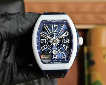 Abf 最高品质 白陶瓷 新款到货 Franck Muller 法兰克穆勒 Vanguard Yachting V 遊艇系列 44X54 Mm 1.表壳100% - 点击图像关闭