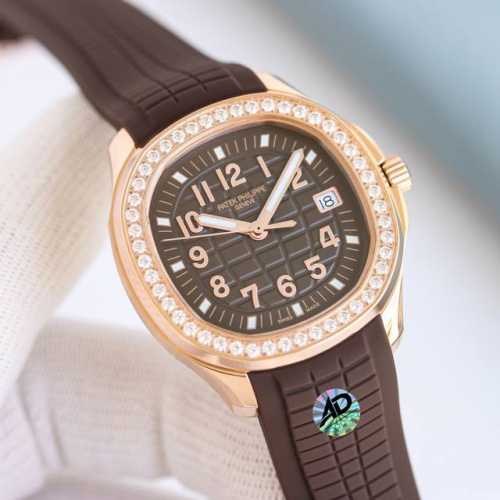 玫钻+50 Gr工厂P 百达翡丽 石英手雷 38Mm Aquanaut Luce,意大利语“光”，经过重新演绎的现代休闲时尚风格的造型，采用抛光和拉砂Cnc雕刻