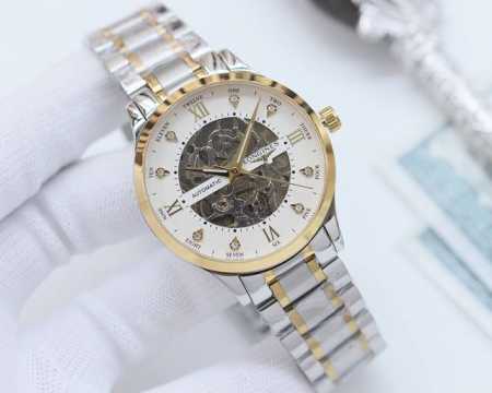 白壳 金壳 钢带20 品牌：浪琴-Longines 类型：男士腕表 壳套：顶级版316精钢l 表带：进口小牛皮表带 316L精钢表带 机芯：全自动机械机芯 镜面 - 点击图像关闭