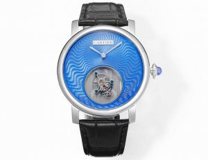 V2版 卡地亚 Cartier A P8 1.陀飞轮颜色电镀白色，对版原装 2.客套比一代薄约1Mm 卡地亚双重神秘悬浮陀飞轮 卡地亚制表大师采用一枚经防眩处理