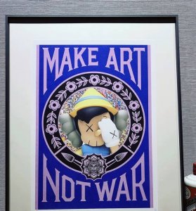 Death Nyc 匹诺曹Kaws 独版版画 限量版画 有装裱 60*47Cm 装饰画