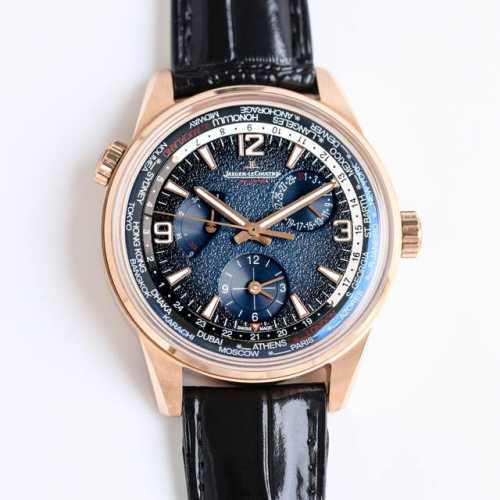 Twa出品 Jaeger-Lecoultre 积家 Jl J28 北宸系列 Geographic Wt地理学家世界时腕表采用蓝黑渐变色与全黑色表盘 腕表的凸缘显