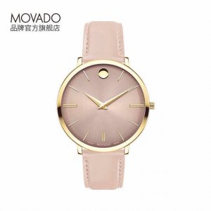 白壳 玫壳 摩凡陀movado瑞纤系列 新款面版轻灵粉色，纤巧秀气和梦幻空灵灰色，神秘内敛，优雅格调，搭配舒适光滑小牛皮，结合精致打磨表盘，以简洁的品牌个性展示